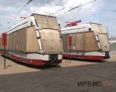 4 новых трамвая доставили в Павлодар из Беларуси спецрейсом