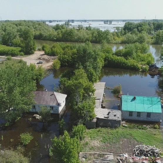 Из-за плановых попусков с Шульбинского водохранилища поселок Аксу снова затопило