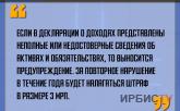 «Если в декларации о доходах представлены неполные сведения, выносится предупреждение»