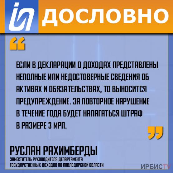 «Если в декларации о доходах представлены неполные сведения, выносится предупреждение»