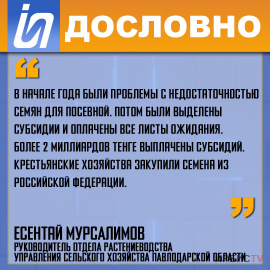 «Крестьянские хозяйства закупили семена из Российской Федерации»