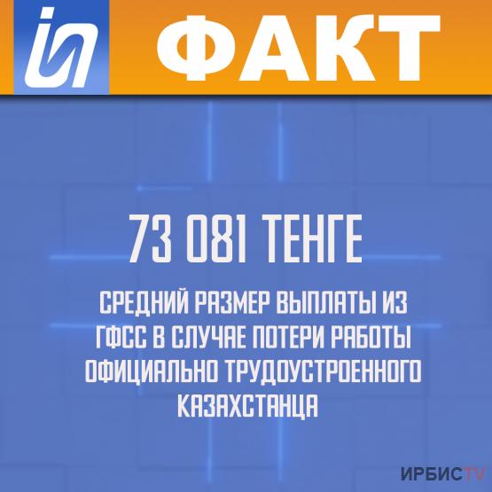 73 081 тенге средний размер выплаты из ГФСС в случае потери работы официально трудоустроенного казахстанца